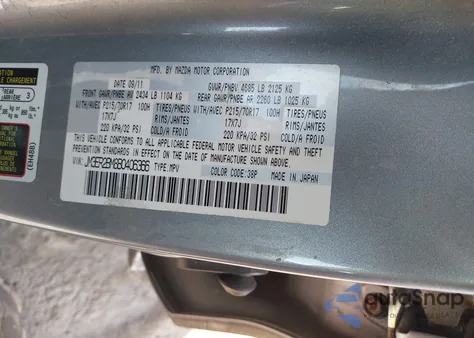 2011 Mazda Cx-7 I Sport from USA, damaged, VIN JM3ER2BM8B0406366